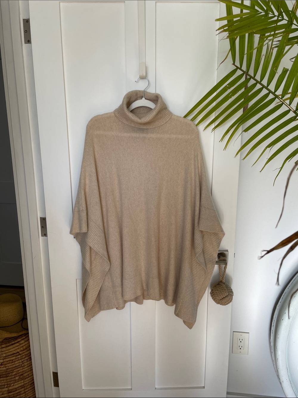 Ralph Lauren Cashmere Ecru Turtleneck Poncho
